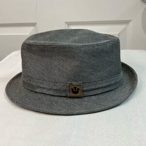 Goorin Bros Italian black and white herringbone mens fedora hat size L or 7 3/8